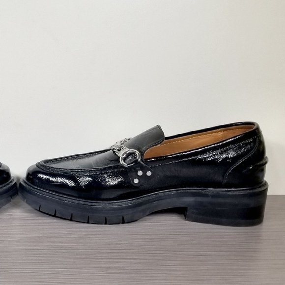 rag & bone 'Curtis' Loafer Black Patent Textured Leather, Womens Size 7 US / 37 - Picture 8 of 12